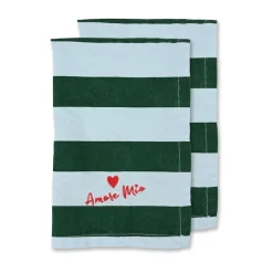 Serviette Love 45x45 cm paquet de 2, Vert-bleu clair