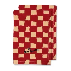 Serviette Love 45x45 cm paquet de 2, Sable rouge