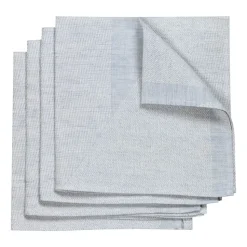 Serviette Metric 47x47 cm Lot de 4, Bleu-blanc