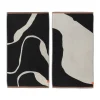 Serviette Nova Arte 40x55 cm, lot de 2, noir-blanc cassé