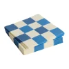 Serviette Pattern Dinner Check 40x40 cm Lot de 20, Off white-blues M