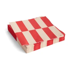 Serviette Pattern Lunch 33x33 cm, Lot de 20, Off white-red
