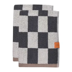 Serviette Retro, Dark grey, 40x55 cm, lot de 2