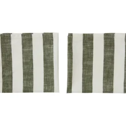 Serviette Striped 45x45 cm Lot de 2, Olive