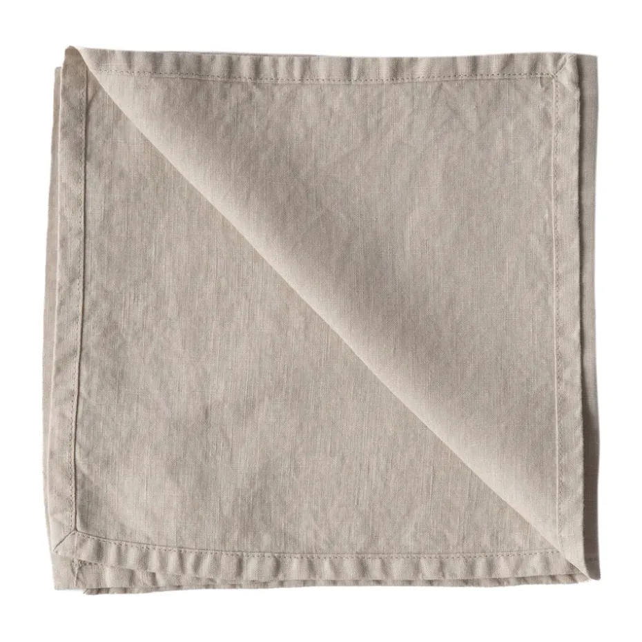 Serviette Washed linen, Gris chaud