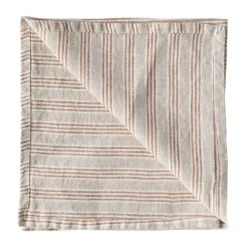 Serviette Washed linen, Rayure de noisette
