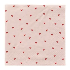 Serviettes Amor 33x33 cm 20 pièces, Soft pink-red