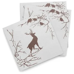 Serviettes de papier Alveskog paquet de 20, Blanc-brun