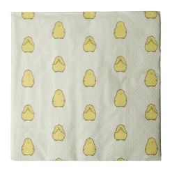 Serviettes en papier Chubby Chicken 20 pièces, Yellow, 33x33 cm
