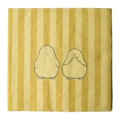 Serviettes en papier Chubby Chicken Stripe 20 pièces, Creme, 33x33 cm