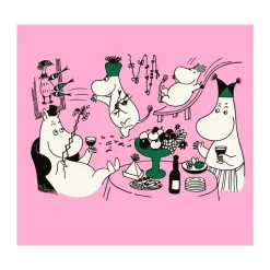 Serviettes en papier Moomin 80, Lot de 20, Rose