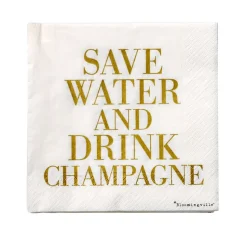 Serviettes en papier Save water Lot de 20, 33x33 cm