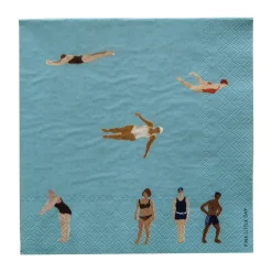 Serviettes en papier Swimmers 33x33 cm paquet de 25, Multi