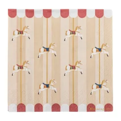 Serviettes Merry-go-round 33x33 cm, paquet de 20, Naturel