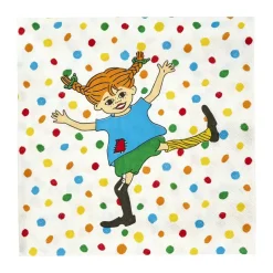 Serviettes Pippi 33x33 cm, lot de 20, Hoppsansa