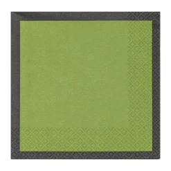 Serviettes Play 33x33 cm lot de 20, Vert mousse-noir