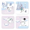 Set de 4 sous-verres Moumines hiver 2022 9x9cm, Bleu-blanc-rose