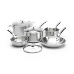 Set de casseroles Alchimy de Buyer avec couvercle en verre, 8 pièces