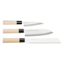 Set de couteaux Satake Houcho 3 pièces, Hi Carbon Steel