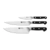 Set de couteaux Zwilling Pro 3 pièces, Noir-acier inoxydable