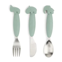 Set de couverts Easy-grip Deer Friends 3 pièces, Vert