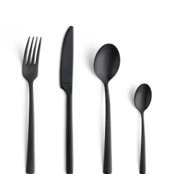 Set de couverts Manille Vintage 16 pièces, Noir