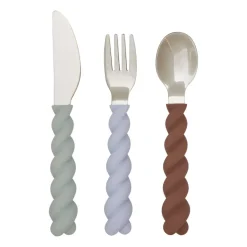 Set de couverts pour enfant Mellow, 3 pièces, PaleMint-Choko-IceBlue