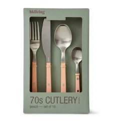 Set de couverts 70's, 16 pièces, Peach