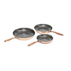 Set de poêles Hâws Santo à revêtement hybride 3 pièces, Or rose