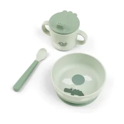 Set de repas premier âge Happy Clouds 3 pièces, Vert