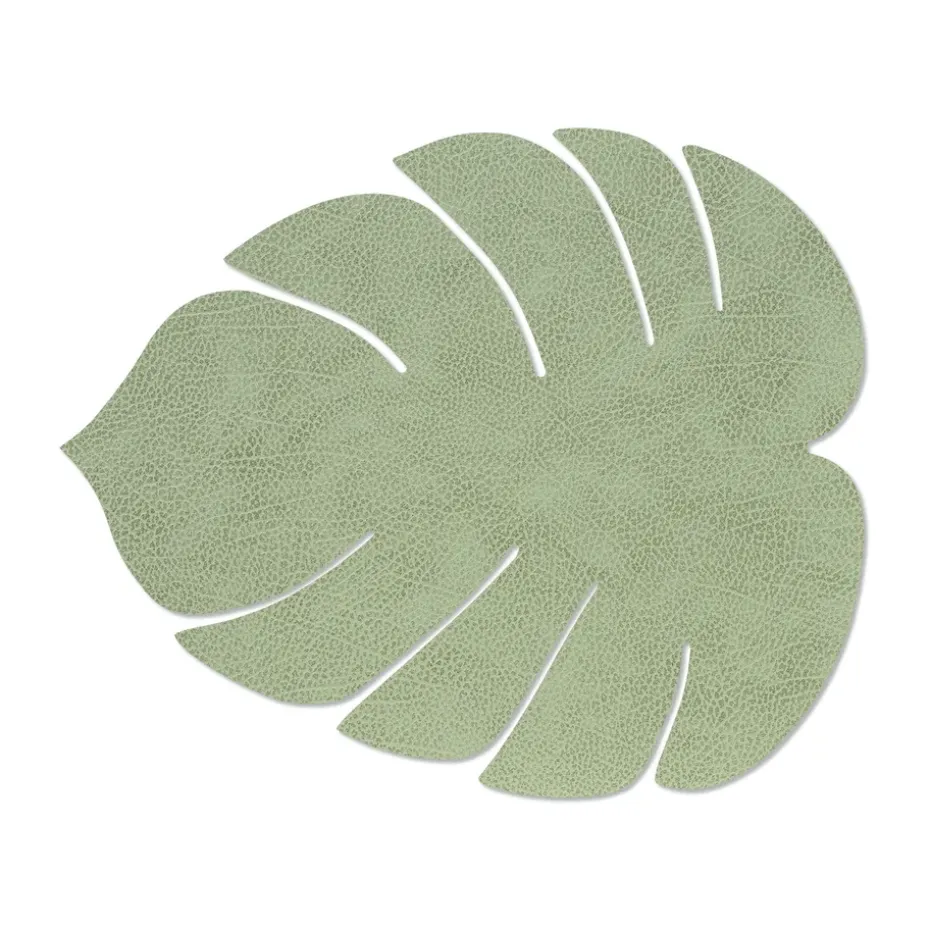 Set de table Monstera Leaf Hippo L, Vert olive