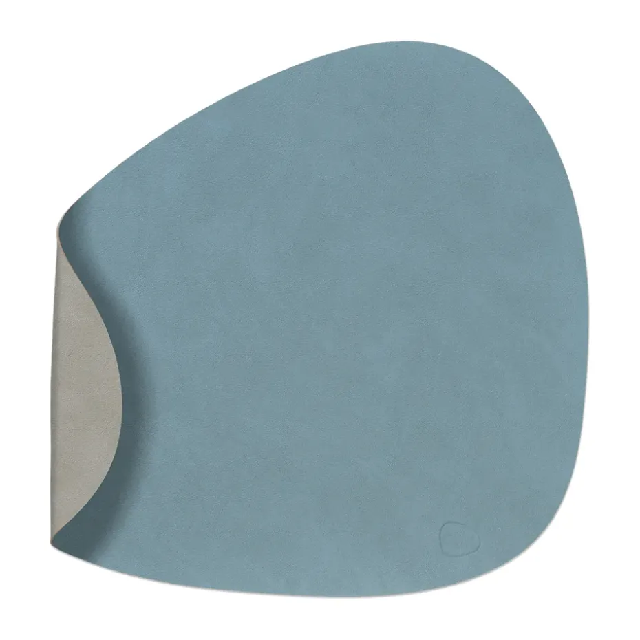 Set de table Nupo curve réversible L 1 pièce, bleu clair-gris clair