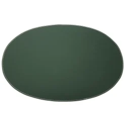 Set de table Ørskov cuir ovale, vert foncé