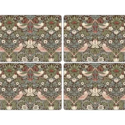 Set de table Strawberry Thief 30x40 cm, lot de 4, Marron