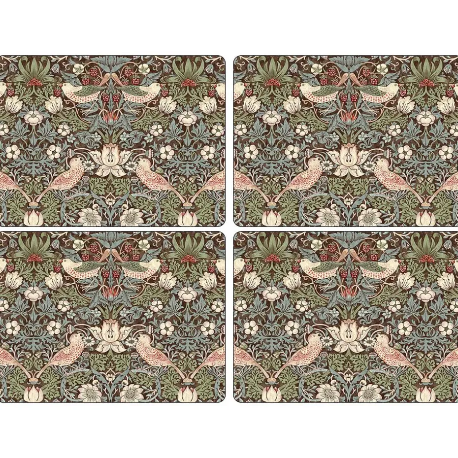 Set de table Strawberry Thief 30x40 cm, lot de 4, Marron