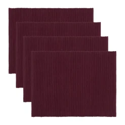 Set de table Uni 35x46 cm, lot de 4, Bordeaux