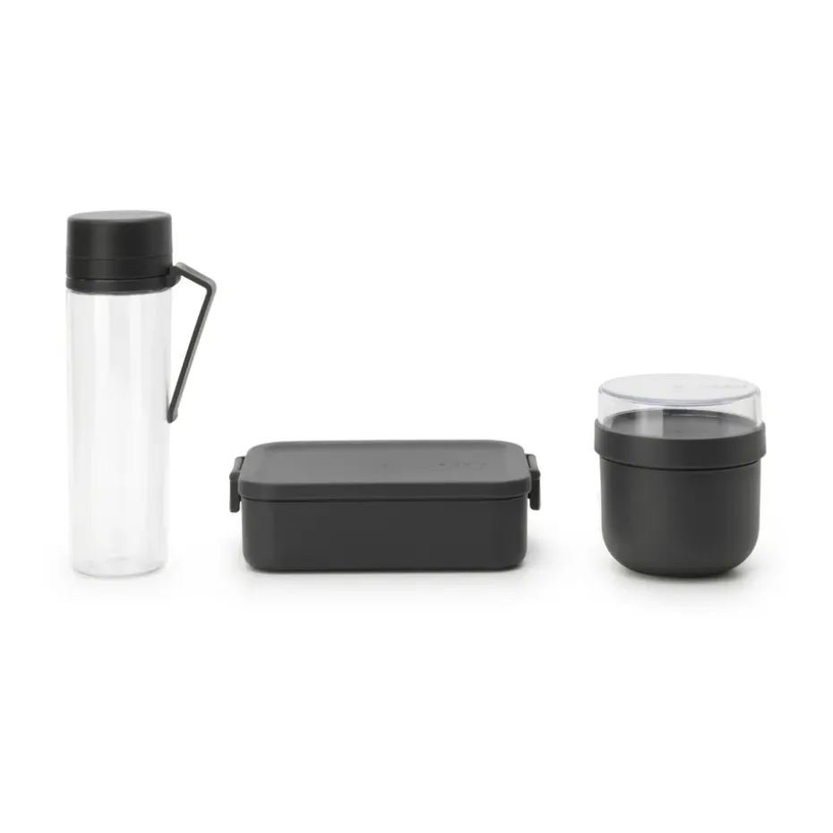 Set petit-déjeune et lunch 3 pièces Make & Take, Gris foncé