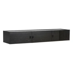 Sideboard Array fixée au mur, 150 cm, Chêne peint en noir