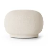Siège pouf Rico, Bouclé blanc cassé