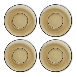 Soucoupe de tasse à café 70's glassware Ø 10,6 cm, lot de 4, Mud brown