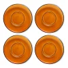 Soucoupe de tasse à café 70's glassware Ø 10,6 cm, lot de 4, Amber brown