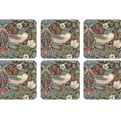 Sous-verre Strawberry Thief lot de 6, Marron