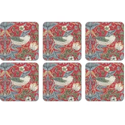 Sous-verre Strawberry Thief lot de 6, Rouge