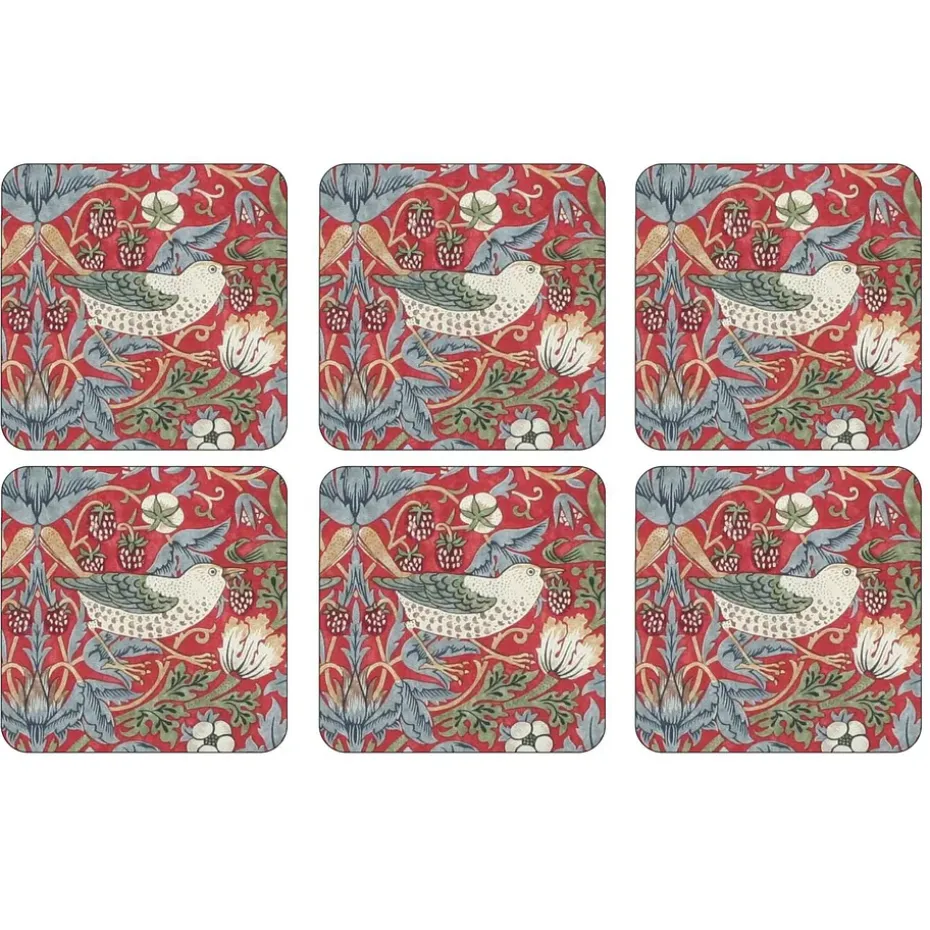 Sous-verre Strawberry Thief lot de 6, Rouge