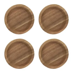 Sous-verres Hollow Ø9 cm 4 pièces, Acacia