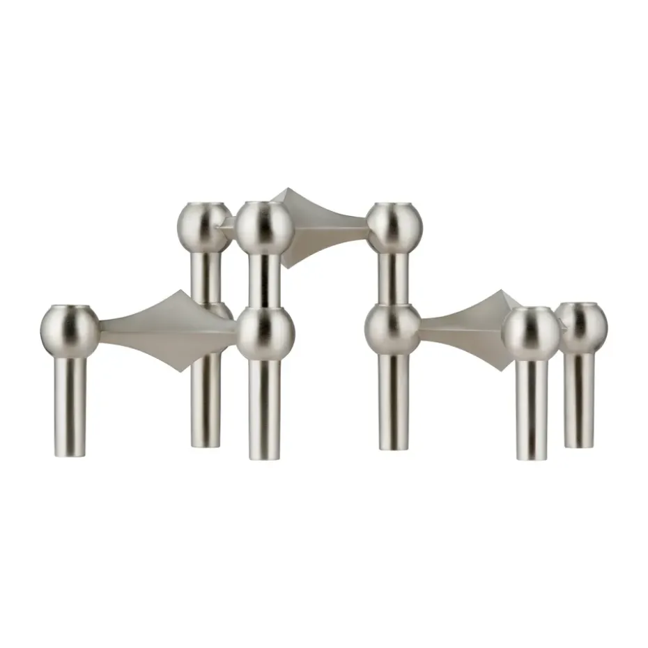 STOFF Nagel bougeoir lot de 3, Chrome brossé