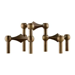 STOFF Nagel bougeoir lot de 3, Bronzed brass