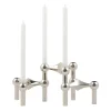 STOFF Nagel bougeoir lot de 3, chrome