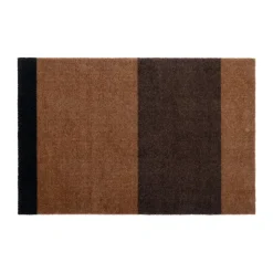 Stripes paillasson horizontal, Cognac-dark brown-black, 60x90 cm