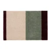 Stripes paillasson horizontal, Green-ivory-bordeaux, 40x60 cm